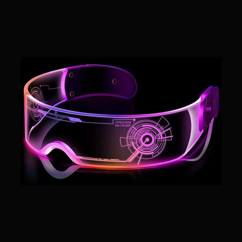 6 7 светодиодные очки для вечеринок светящиеся со светодиодным козырьком футуристические в стиле