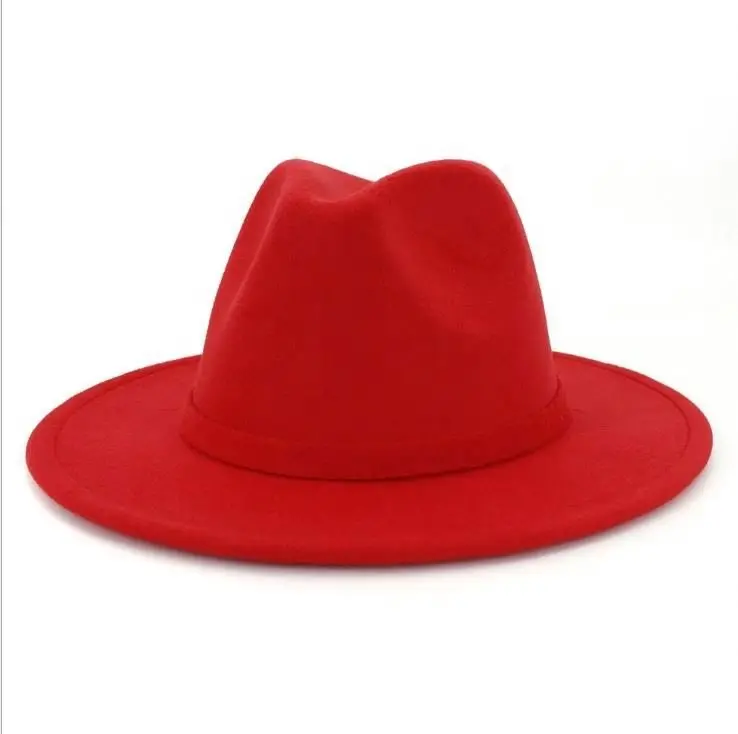 Hot Selling Europe and America Belt Decoration 100% Wool Felt Fedora Hat For Women