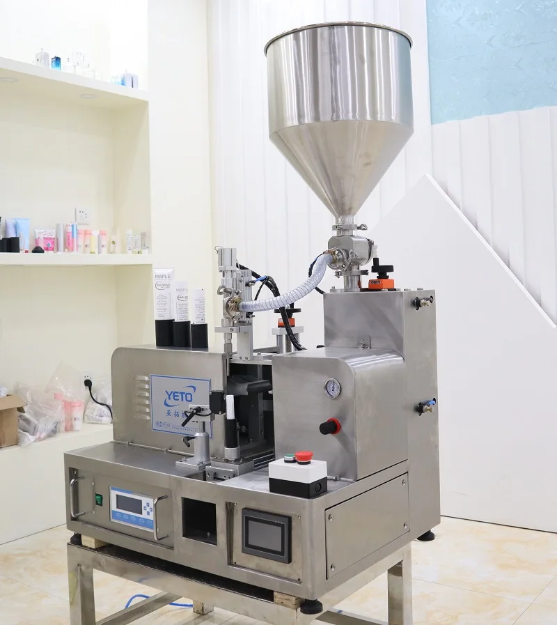 Профессиональная косметическая мазь с одной головкой в маленькой партии, пластиковая трубка, машина для наполнения и запечатывания, цена