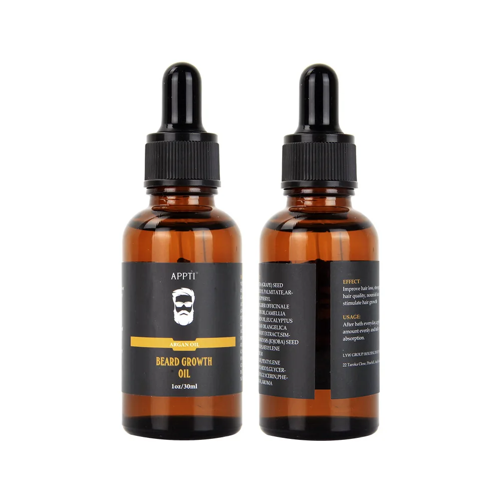 Hot Sell Simple Design Natural Herbal Extracts 30ml Beard Growth Oil For Men Beard Care Daily Use