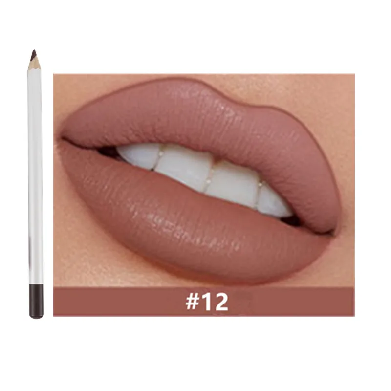 Wholesale No Logo 16-color White Best Price High Quality Cosmetic Lip Pencil Waterproof Lip Liner Pencil Private Label