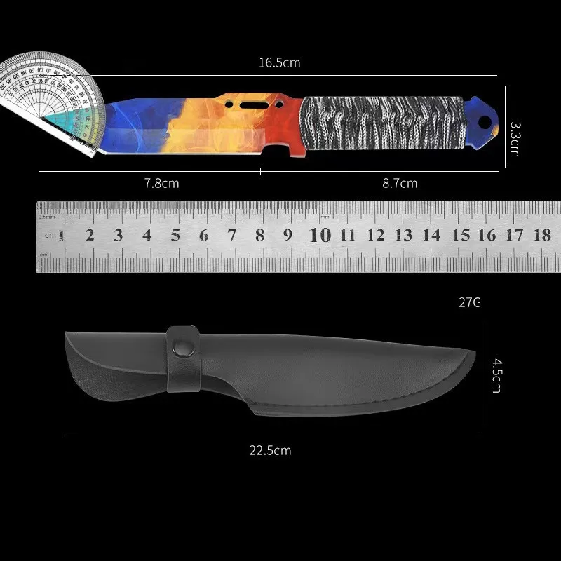 Tie Rope Stainless Steel Handle Outdoor Straight CSGO Knife Portable Hunting Survival Knife