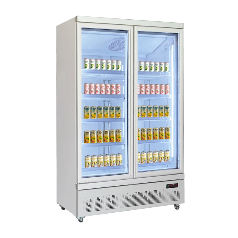 automatic convenience store drinks standing vertical glass door showcase vending machine fridge refrigerator
