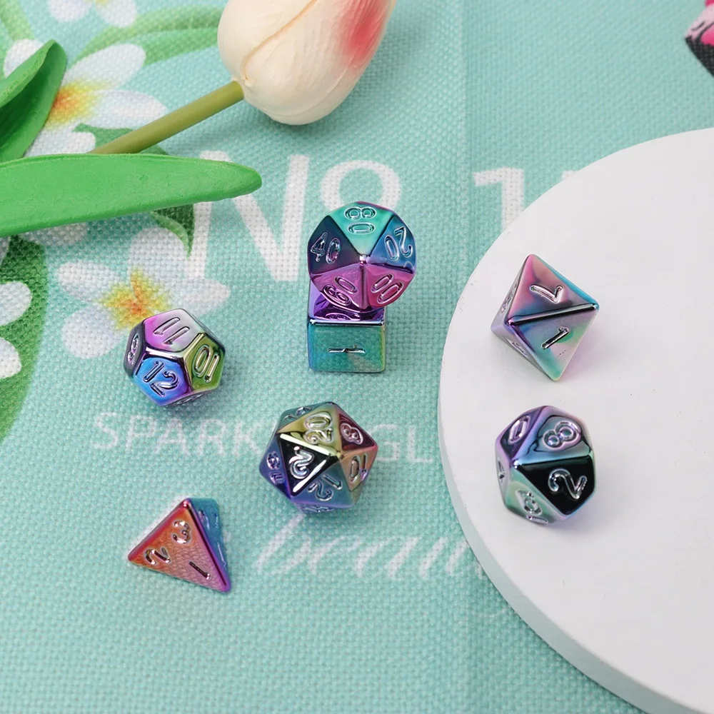 Board or Card Games Dungeons and Dragons Dice Set Polyhedral Acrylic Dice Casino Dnd Metal Dice