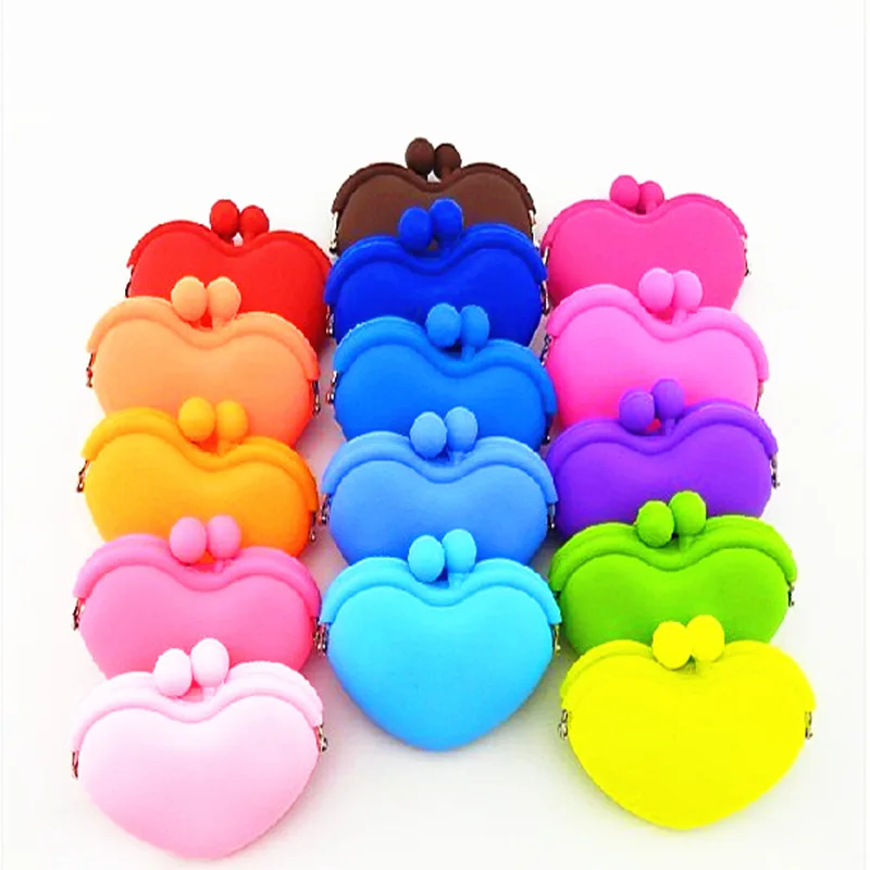 OEM Simple Blank Waterproof Change Wallet Kids Clasp Pouch Heart Coin Purse