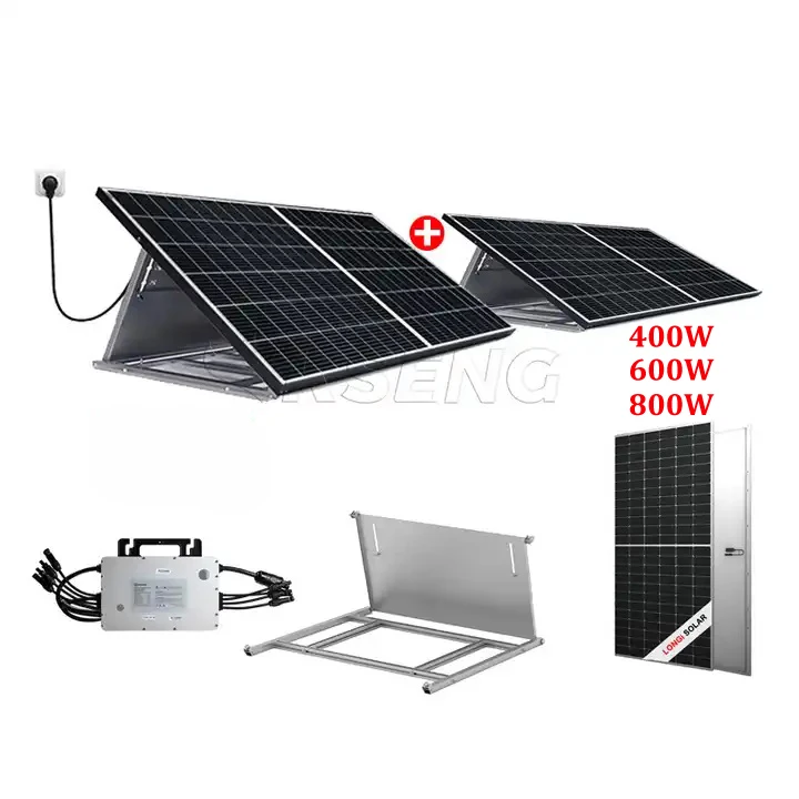 Eu Warehouse Balcony Solar System Set Easy Solar Kit Complete 800W Balkonkraftwerk Plug And Play Solar Micro Inverter System