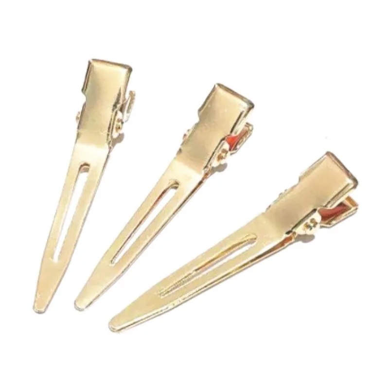 Professional Hairdressing Salon Single Prong Curl Clip Metal Duckbill Pins Alligator Hair Clips