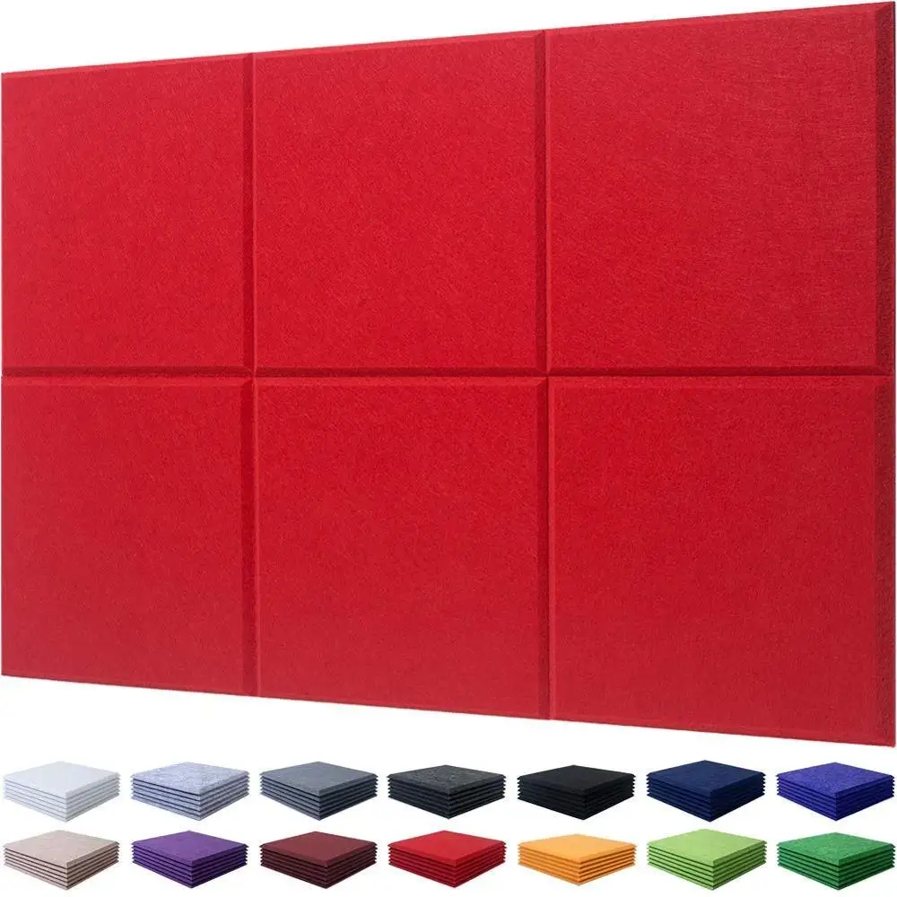 Multiple Colors Beveled Edge Sound Absorber Panels Polyester Sound Proof Padding Acoustic Treatment Panels