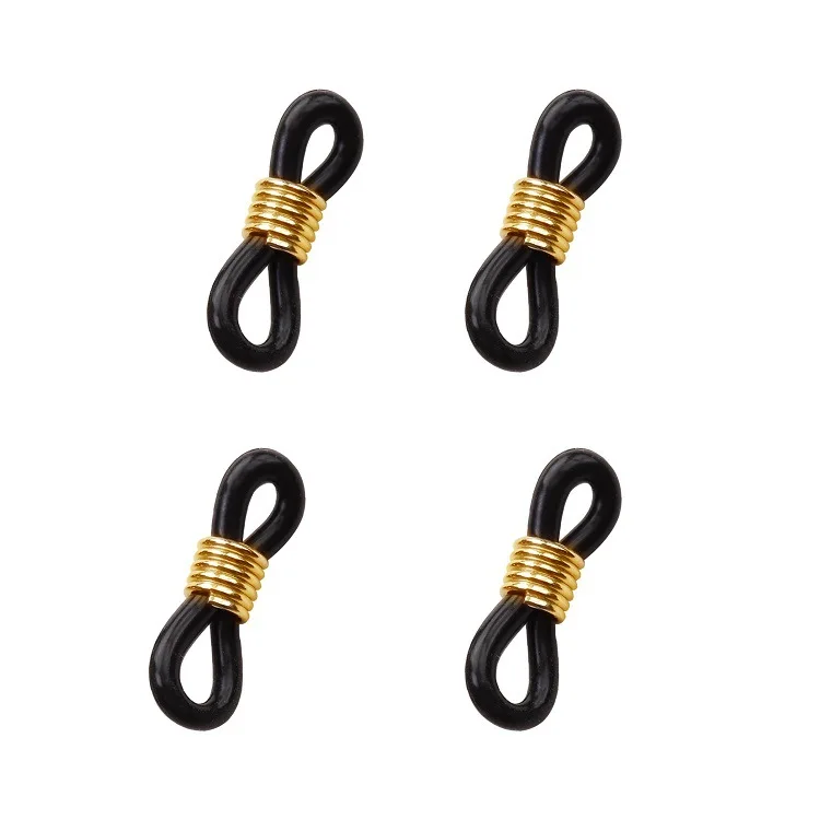 Anti-slip Rubber Retainer Connector Glass Eyeglass Chain Ends Holder Strap Spectacle Cord Loop Metal White Black Accessories DIY