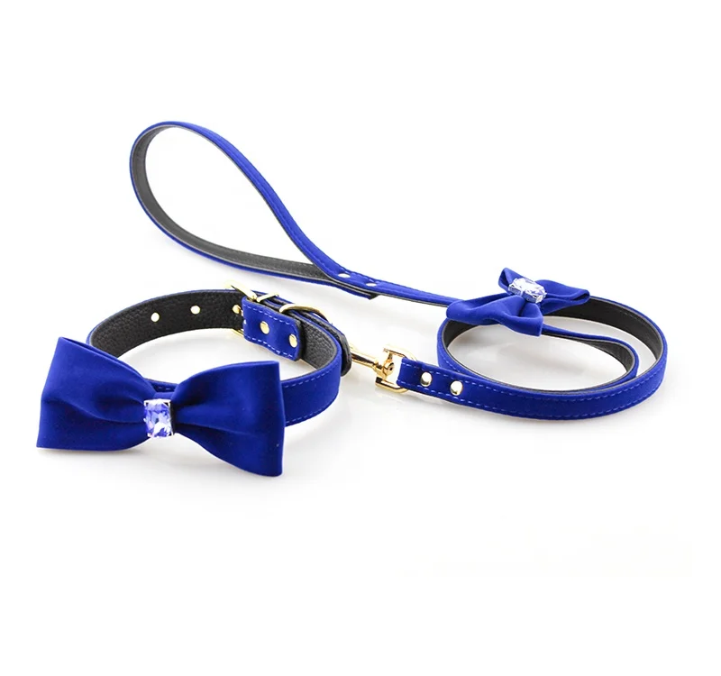 Amazon 2021 best selling inlaid Rhinestone dog accessories pet product velvet bow dog collar dog belt