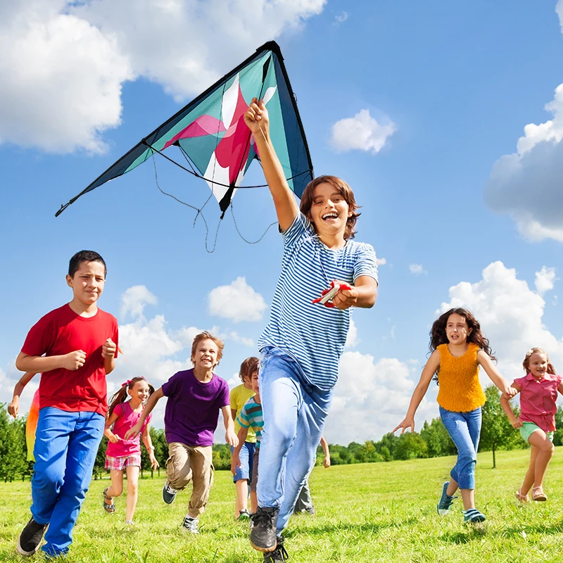 Large Green Pyramid Kite for Kids Great Beach Toy Easy to Fly Made of Durable Nylon by Kite Manufacturers