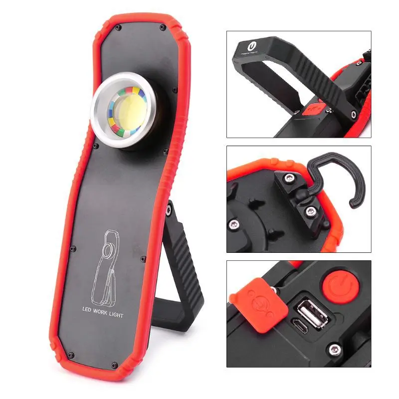 Hot Sale USB Rechargeable Flashlight COB Work Lights with Magnet Power