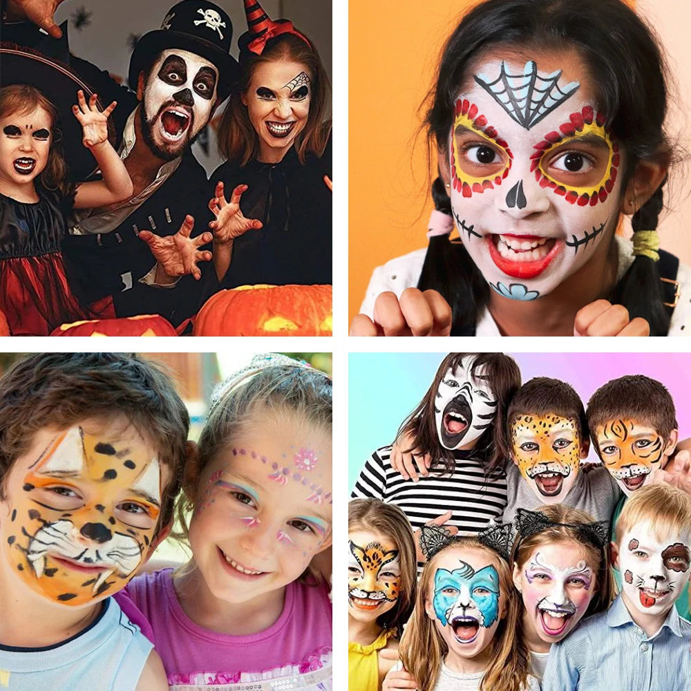 Wholesale Natural Water Activated Face Paint Set Party Makeup Professional Kids Diy Body Face Painting Kit