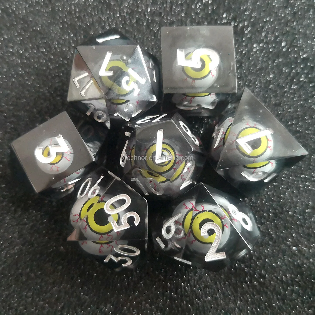 Eye Rolling Dice Handmade Sharp Edge DND Dices Liquid Core Eye Balls Role Playing Gaming Dice For Board Game Dungeons and Dragon