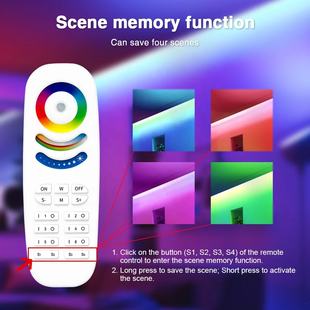 2024 Gledopto Zigbee 3 in 1 LED controller 2.4G RF Remote control with push switch and Power-off Memory Function DC12-24 V