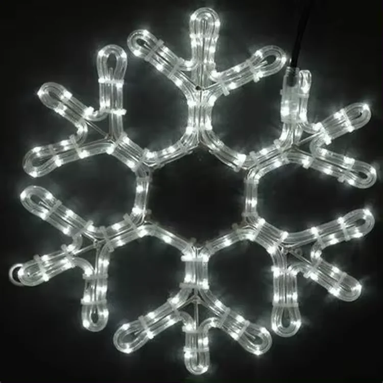 40led Snowflakes LED fairy String Light snow flake rope light motif Christmas Xmas tree Lights Bracket decoration 220V-WHITE