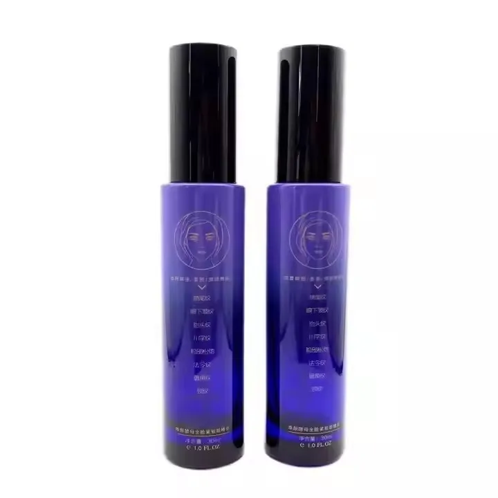 30ml Luxury Serum Glass Bottles Tall Cylinder Flat Shoulder Oil Serum Bottle Pump Oil Bottle With Pump