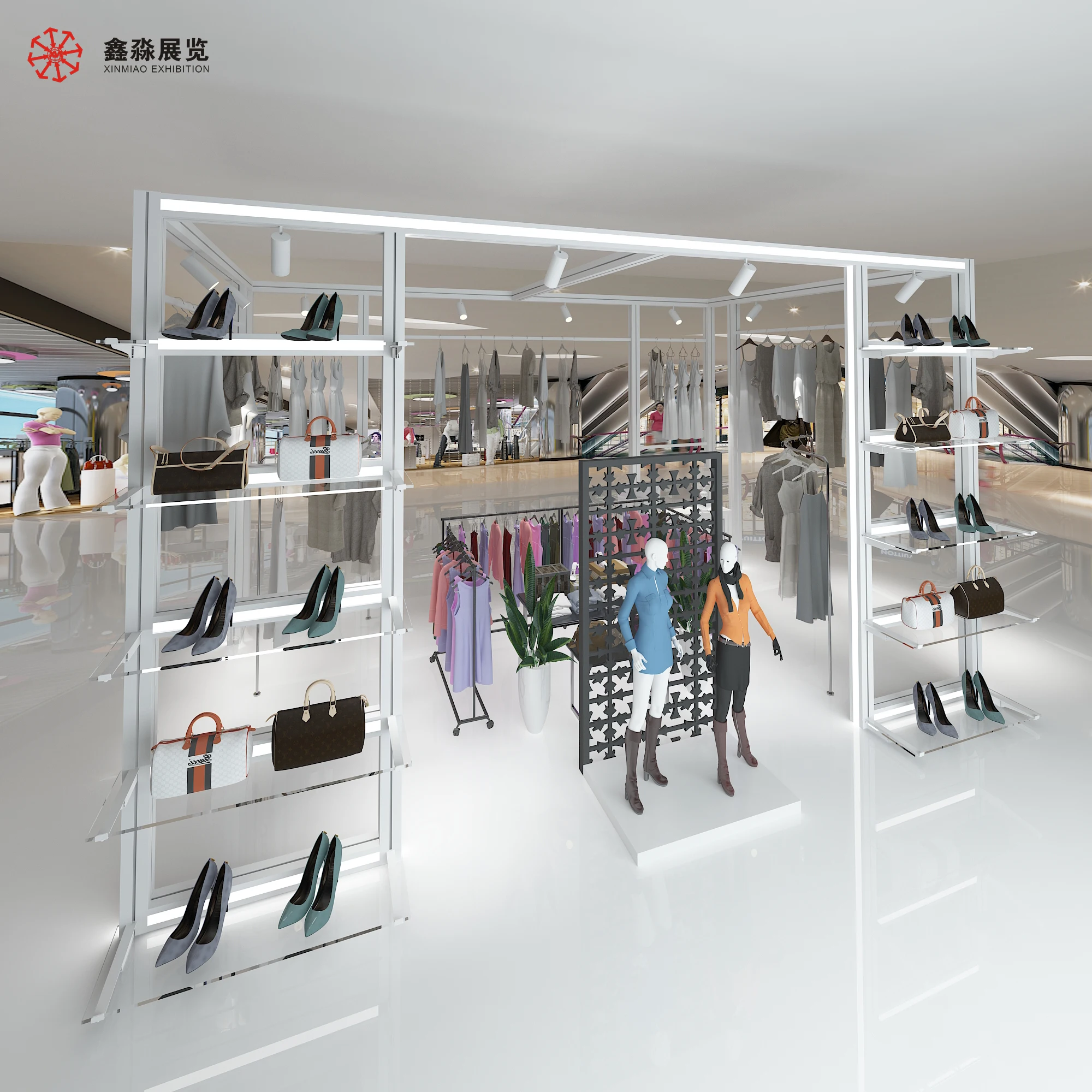 Hot Sale flashlight Store Shopping Mall Display Booth Aluminum Cloth Store aluminum Exhibition frame