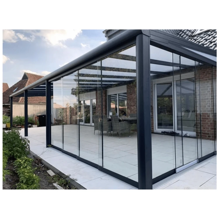 Outdoor Summer garten Winter garten aluminum veranda glass veranda with glass sliding wall