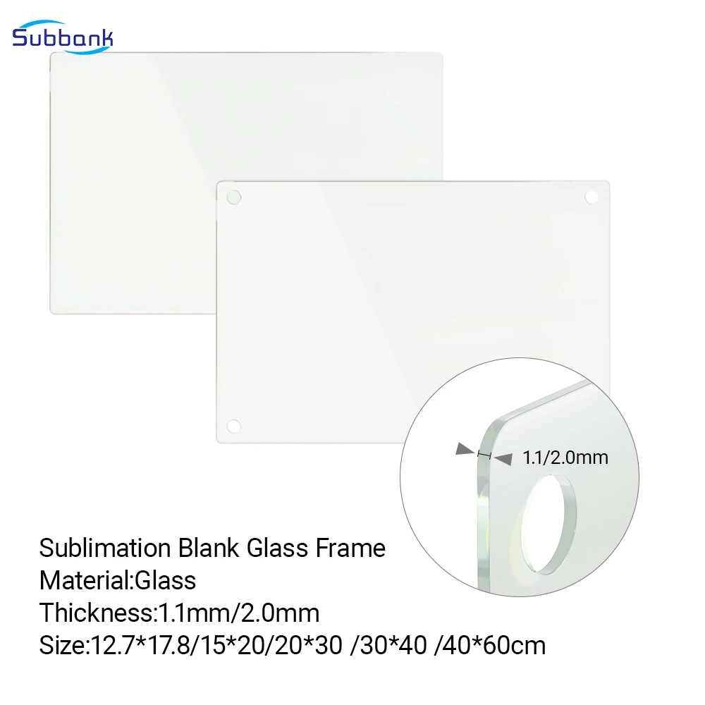 Subbank Customizable Unperforated Anti-Explosion Heat Transfer Printing Glass Photo Frame Sublimation Blank Glass Frame