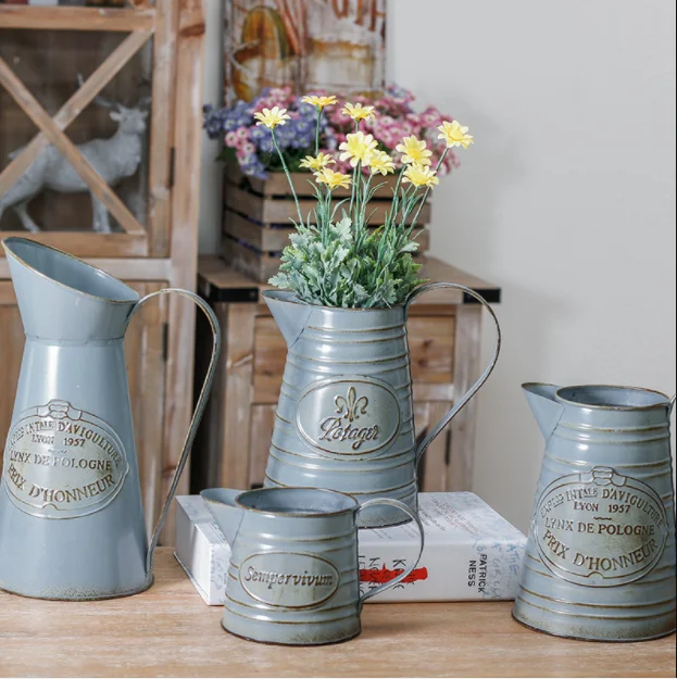 wholesale Nordic Antique Iron Flowerpot Succulent Flowerpot Dried Flower Decoration Flowerpot Can Be Customized