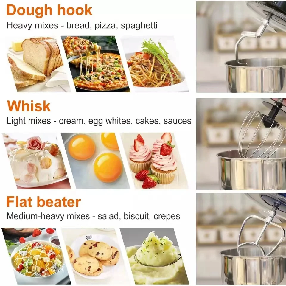 Sonifer SF-8064 home appliances 1400W copper motor multifunction 6 speed die cast dough beater whisk electric stand food mixers