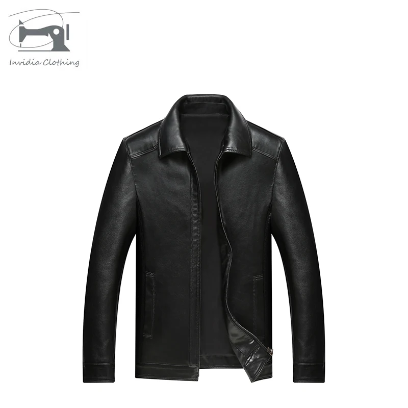 New Styling Customizable Fashion Cheap Black Casual Slim Fit Leather Bomber Jackets For Men