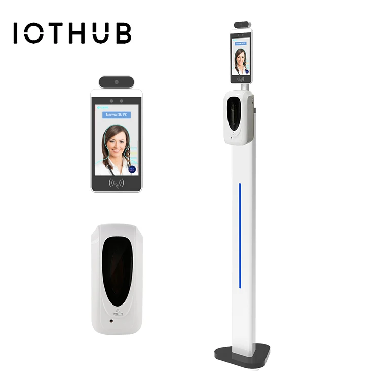 Камера без прикосновения, измерение температуры тела человека, дозатор дезинфицирующего средства с датчиком искусственного интеллекта, ручной монитор
