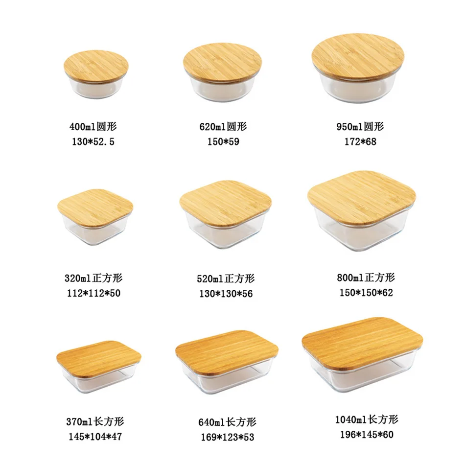 2024 Borosilicate Glass 3pcs Airtight Food Container Microwave Oven Safe Keep Fresh Bento Lunch Box set With Lids