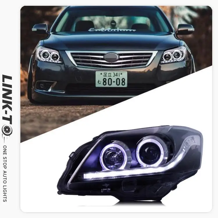 LINK-TO For Toyota 2009 2010 2011Classic Camry 6 Generation Headlight Assembly Modification LED Angel Eyes Daytime Running Light