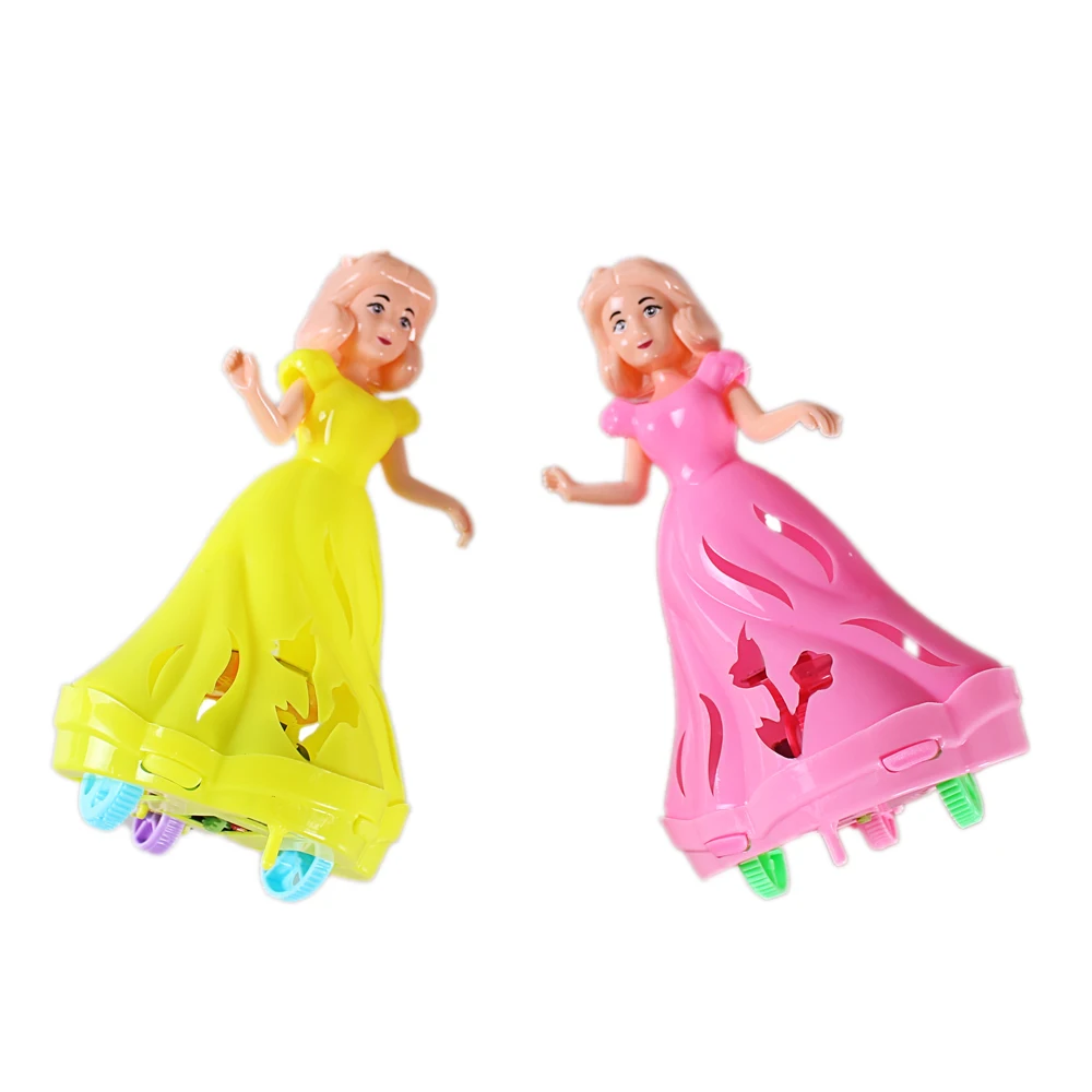 Wholesale Plastic Princess Doll Small Car For Baby Girl Mini Pull Back Toy Car With Light