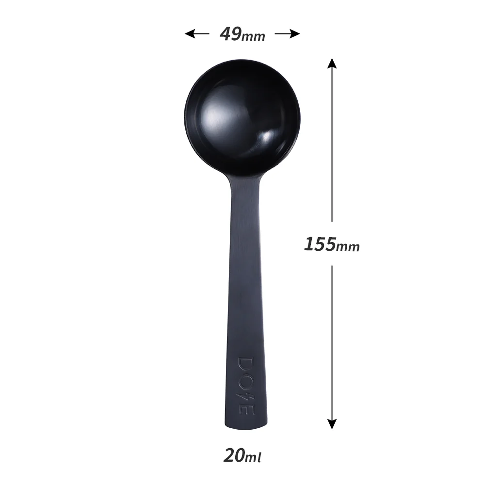 Food grade 20ml black measuring scoop matte stainless steel measuring spoon use for kitchen