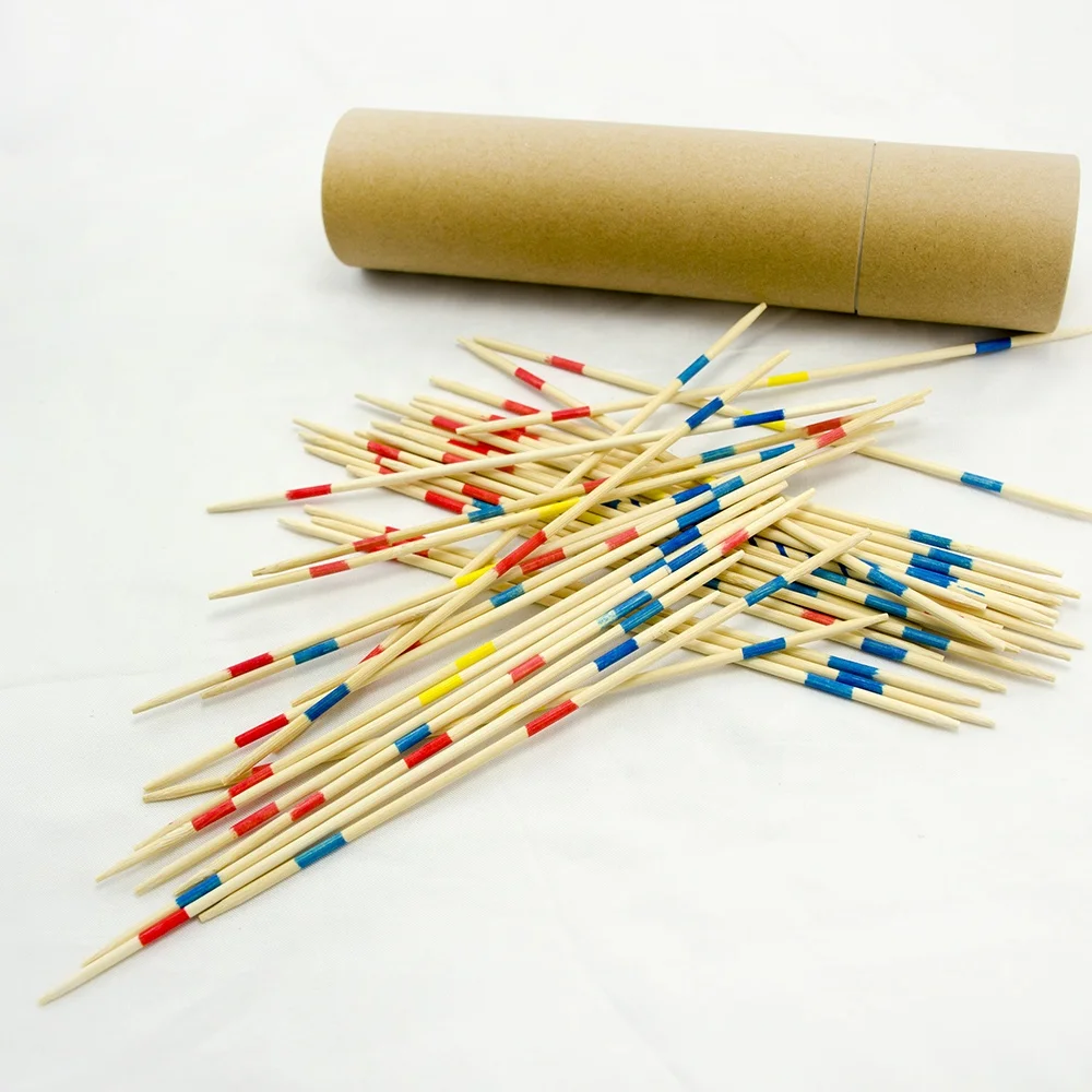 Educational Kids Toys Wholesale Board Game Customized Indoor Party Games with Wooden Box Bamboo Mikado Set Pick up Sticks