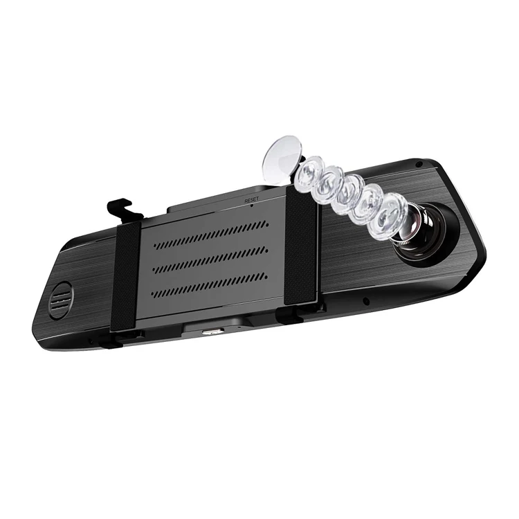 7' 1080P Dual Lens Car Auto DVR Rearview Mirror Car camera Dash Cam Recorder+Rear View Camera Kit