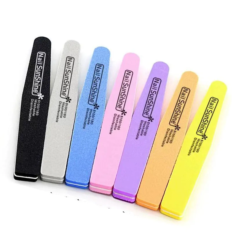 Professional 100/180/240 Custom Logo Printed Salon Polishing Nail Buffer Block Nail Tool Sponge Nail File