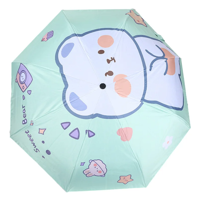 New Design Creative Three-folding Anti UV Protection Sun and Rain Windproof Automatic Gift Umbrella For Adults