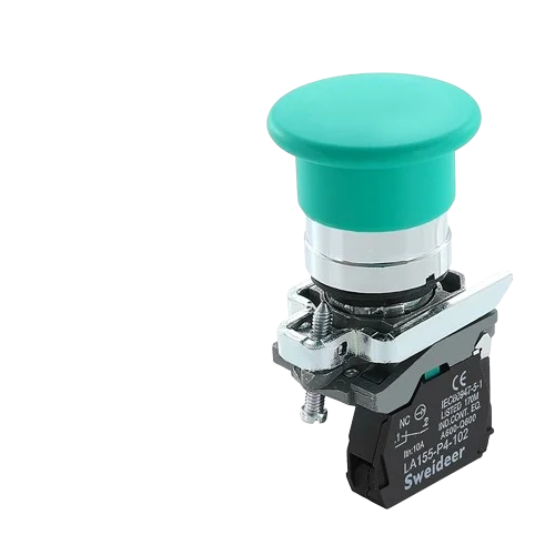 22mm mushroom emergency stop Momentary push button switch self-reset round power button switch with key