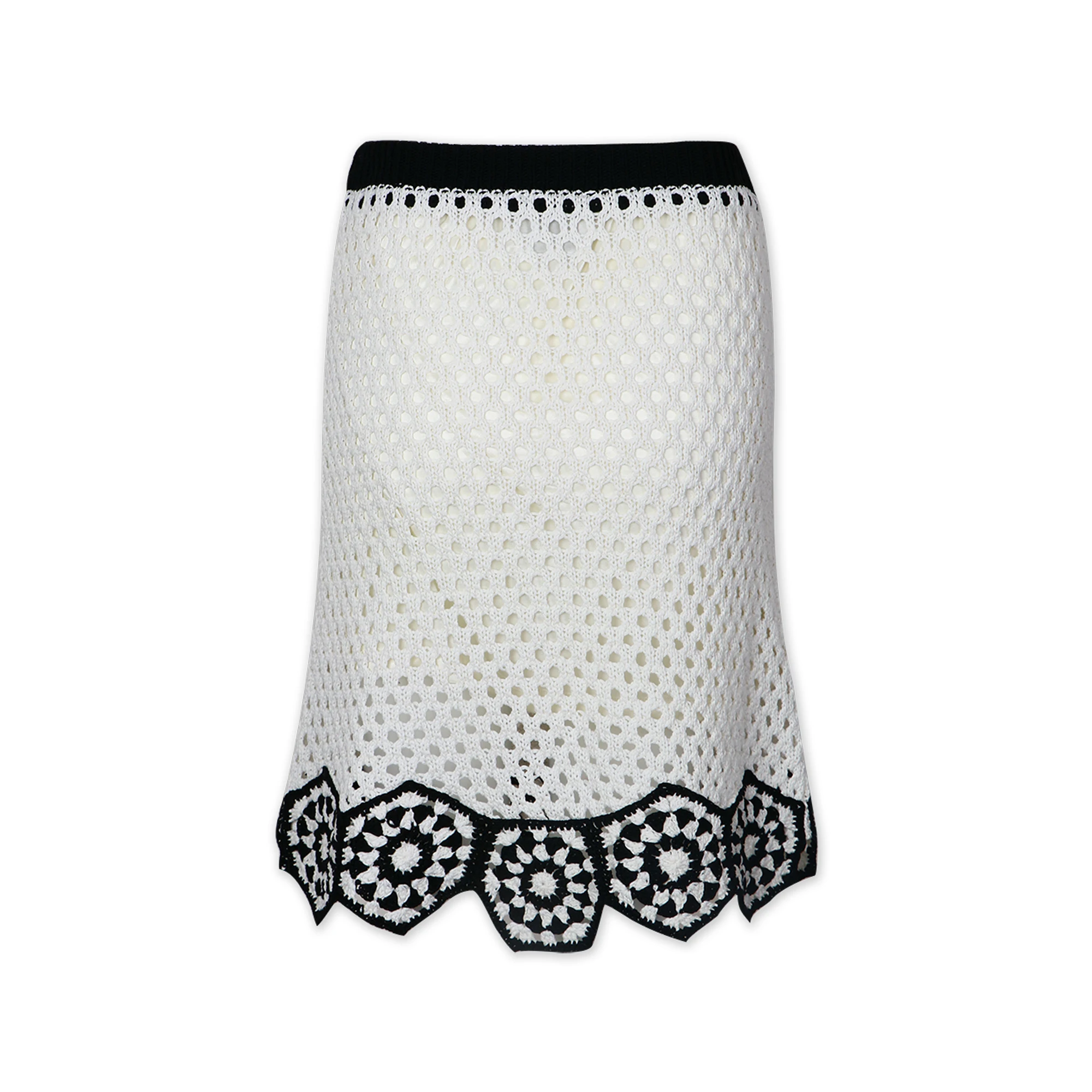 Latest Design Crochet Pointelle Pattern Women Knit Dress Skirt