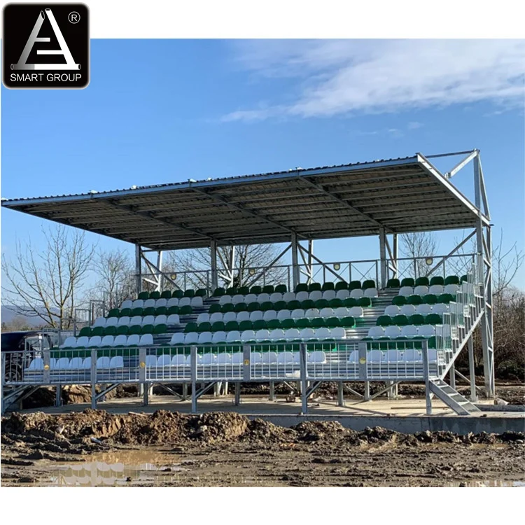 8 Rows Steel Scaffolding Bleachers Sports Grandstand With Plastic Stadium Chair for Outdoor Sports Field