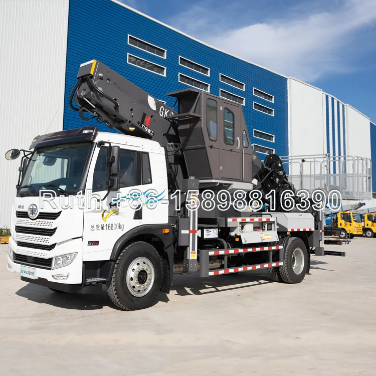 China truck mounted aerial platform factory JIUHE aerial platform truck 21m 23m 25m 29m 38m 45m bucket boom lift