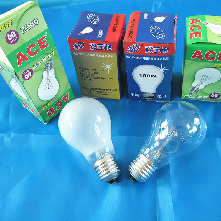 Cheaper Price 220v 40w 60w 75w 100w E27 B22 Clear Incandescent Light Bulb and Frosted