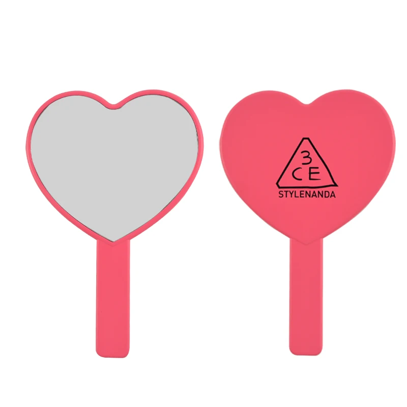 Heart shape Pocket Mirror vintage Hand small Round Plastic mini makeup Handheld logo custom held folded with beauty Mirrors