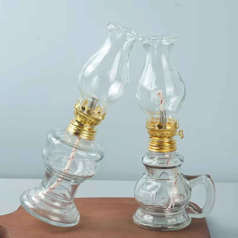 Retro Luxury Glass Kerosene Lamp Sturdy Metal Temple Oil Lamp Stylish Centerpiece for Home Decoration for Easter