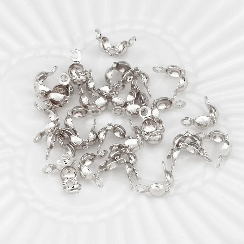 DIY Stainless Steel Connector Clasp with Fitting Ball Chain End Crimps Beads For Jewelry Buckle Making Supplies