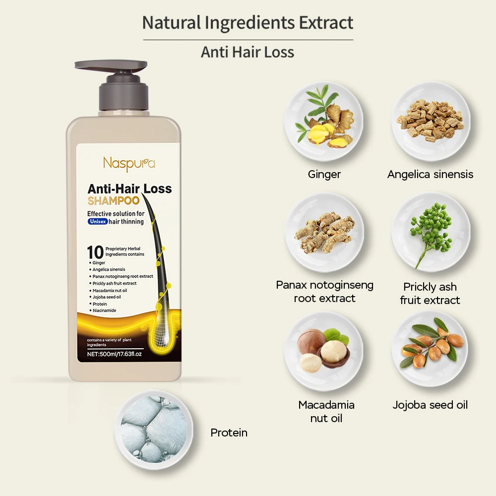 Thailand Wholesale Natural Ginger Shampoo Hair Regrowth Active Ingredients Hair Shampoo