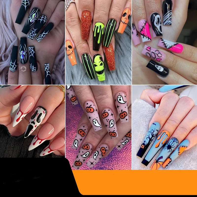 New Design Custom Press On Nails Halloween Press On Nails Artificial Fingernails For Women