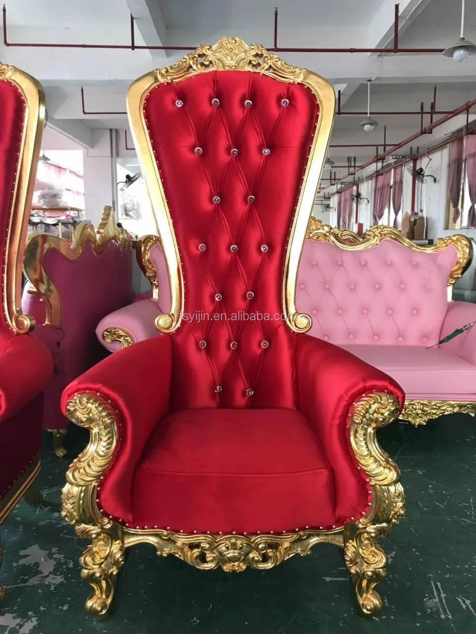 
High back white queen wedding event throne chairs 