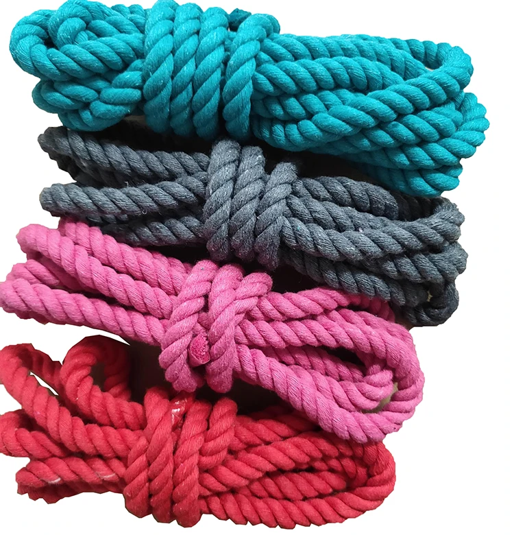 stock colourful  8mm Twisted Cotton Rope cotton cord