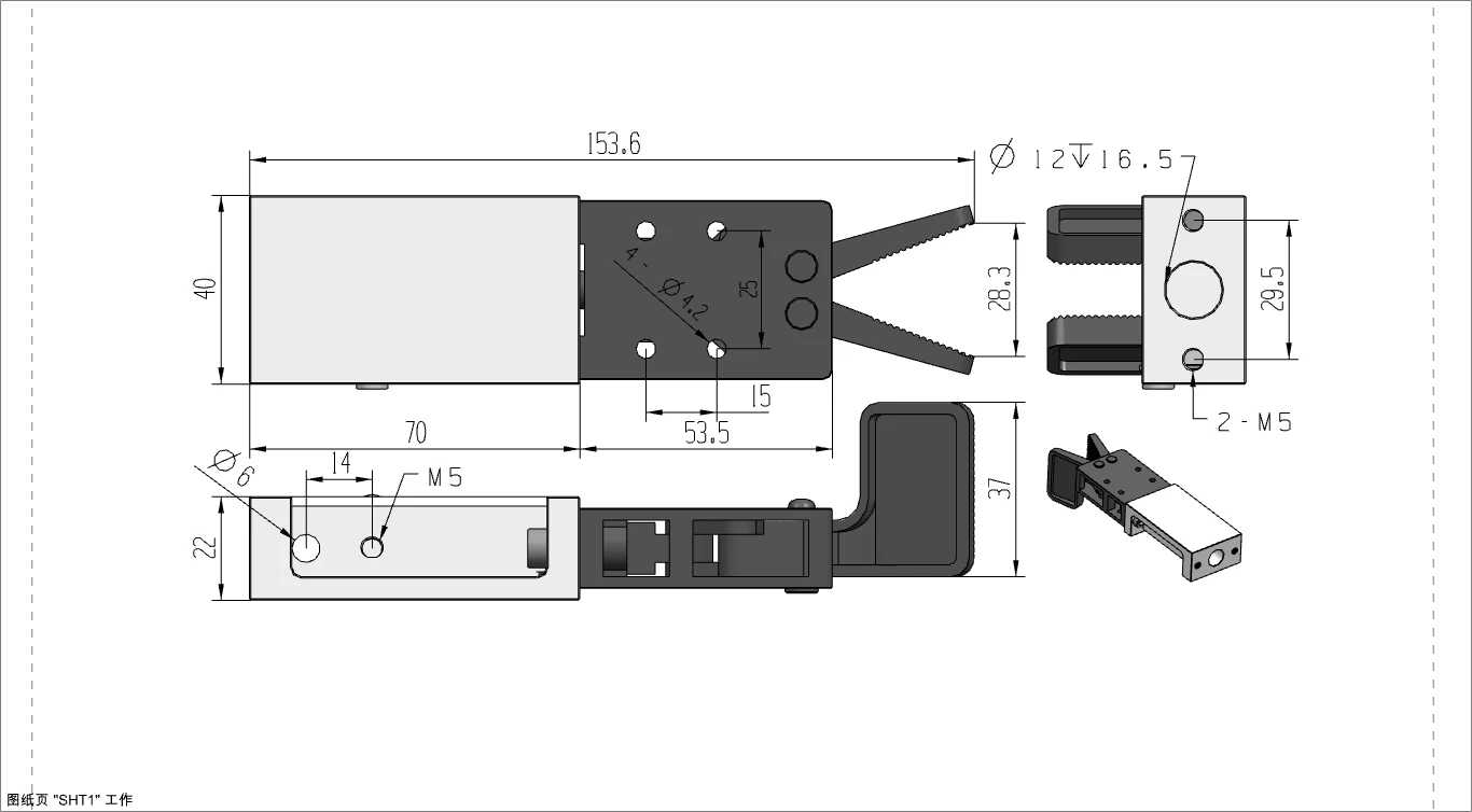 1815S Single And Double Moving Clamp Manipulator End Clamp And EOAT Pneumatic Gripper and Fix And Swivel Clamp