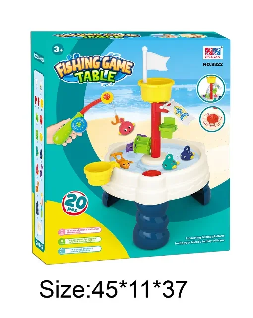 Hualian Fishing Game Table  Toy Playing Table Fishing Toy Set Funny Water Toy for Summer indoor outdoor 8822